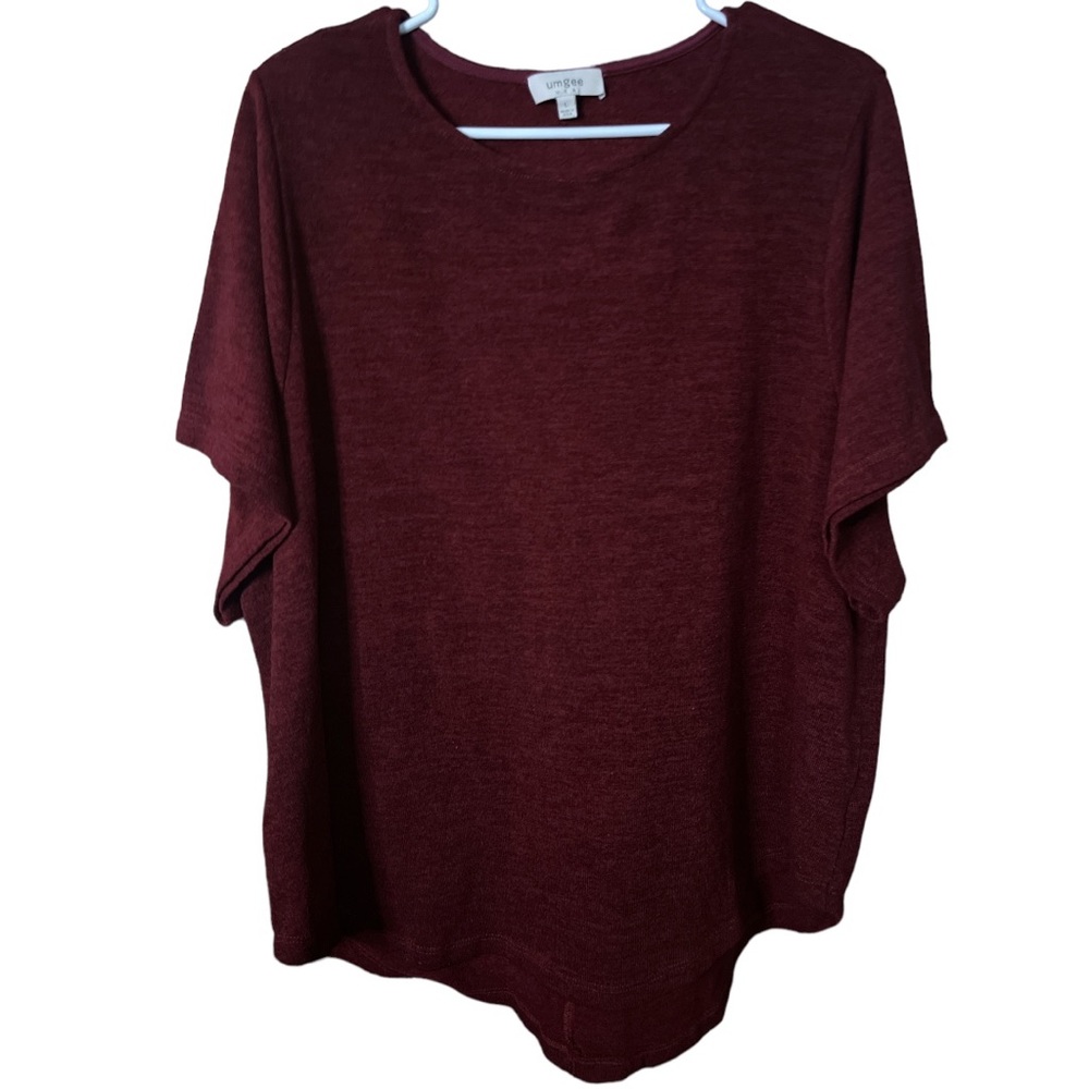Umgee Short Sleeve Knit Crew Neck Tee - Picture 1 of 4